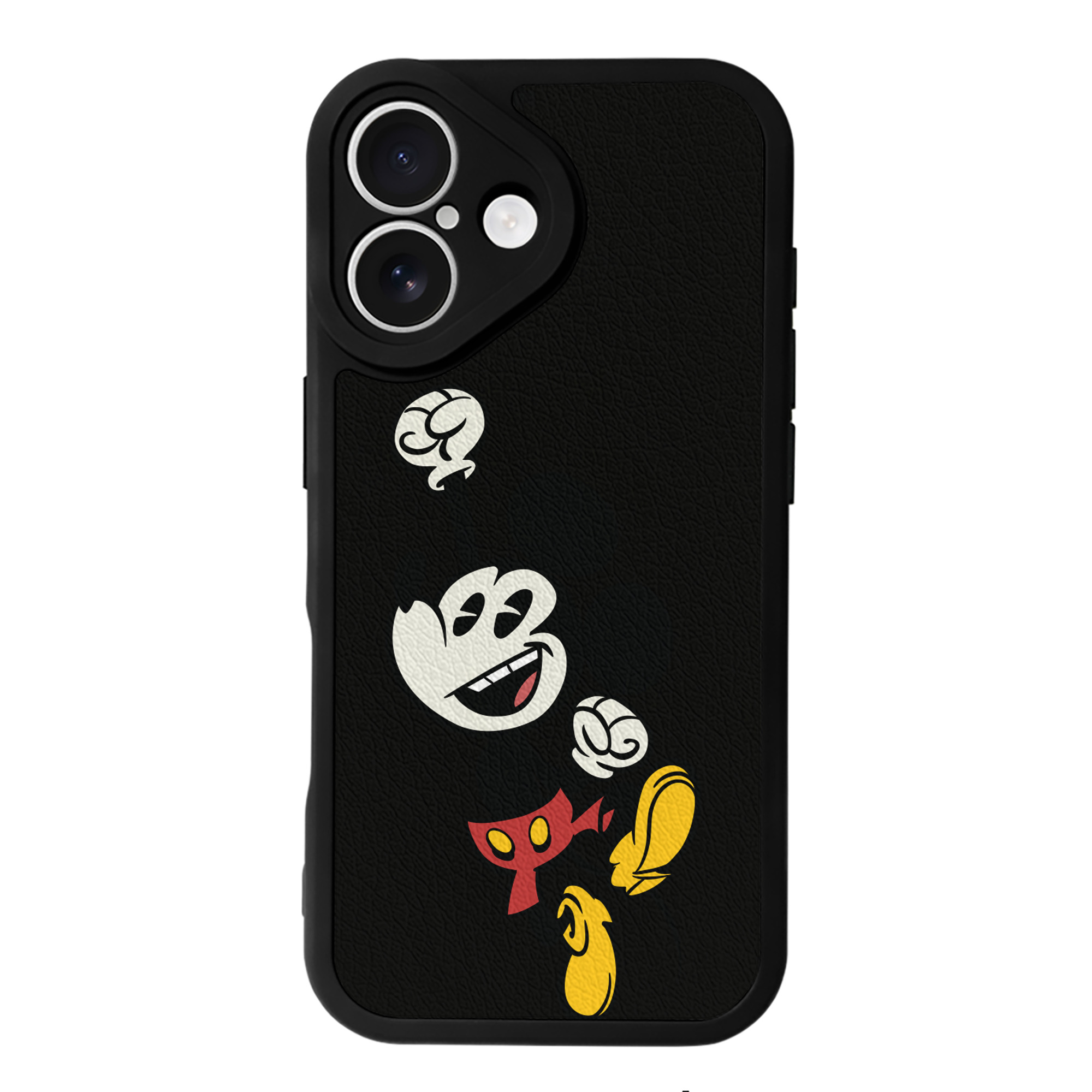 （画像用） ミッキーマウス Mickey Mouse 【iPhone 16シリーズ対応】シリコンスマホケース（レザー調） 材質：シリコン